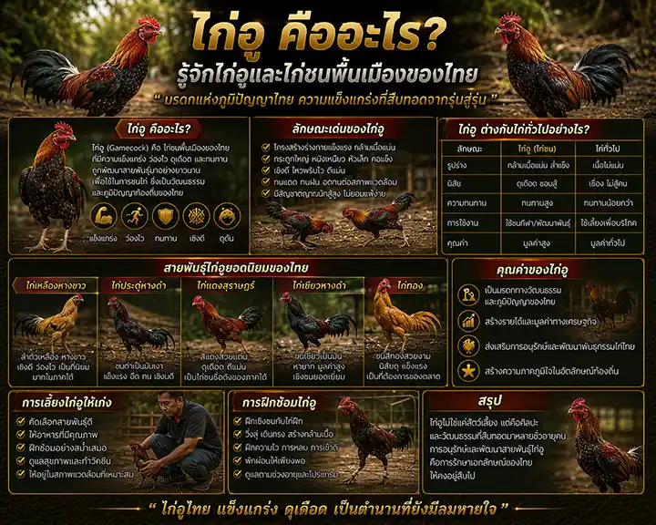 ไก่อู คืออะไร? รู้จักไก่อูและไก่ชนพื้นเมืองของไทย