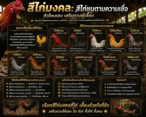 สีไก่มงคล: สีไก่ชนตามความเชื่อ ตัวไหนเฮง เสริมดวงผู้เลี้ยง